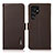 Leather Case Stands Flip Cover Holder B03H for Samsung Galaxy S22 Ultra 5G Brown