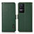Leather Case Stands Flip Cover Holder B03H for Xiaomi Poco F4 5G Green