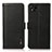 Leather Case Stands Flip Cover Holder B03H for Xiaomi Redmi 9 India Black