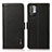 Leather Case Stands Flip Cover Holder B03H for Xiaomi Redmi Note 10 5G Black