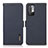 Leather Case Stands Flip Cover Holder B03H for Xiaomi Redmi Note 10 5G Blue
