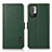 Leather Case Stands Flip Cover Holder B03H for Xiaomi Redmi Note 10 5G Green