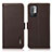 Leather Case Stands Flip Cover Holder B03H for Xiaomi Redmi Note 11 SE 5G Brown