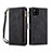Leather Case Stands Flip Cover Holder B03S for Samsung Galaxy A42 5G Black
