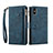 Leather Case Stands Flip Cover Holder B03S for Samsung Galaxy A42 5G Blue