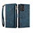 Leather Case Stands Flip Cover Holder B03S for Samsung Galaxy A52 5G Blue