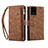 Leather Case Stands Flip Cover Holder B03S for Samsung Galaxy S20 Ultra 5G Brown