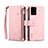 Leather Case Stands Flip Cover Holder B03S for Samsung Galaxy S20 Ultra 5G Rose Gold