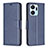 Leather Case Stands Flip Cover Holder B04F for Huawei Honor X7a Blue