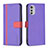 Leather Case Stands Flip Cover Holder B04F for Motorola Moto E32