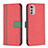 Leather Case Stands Flip Cover Holder B04F for Motorola Moto E32