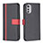 Leather Case Stands Flip Cover Holder B04F for Motorola Moto E32 Black