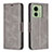 Leather Case Stands Flip Cover Holder B04F for Motorola Moto Edge (2023) 5G Gray