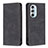 Leather Case Stands Flip Cover Holder B04F for Motorola Moto Edge Plus (2022) 5G Black