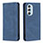 Leather Case Stands Flip Cover Holder B04F for Motorola Moto Edge Plus (2022) 5G Blue