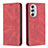 Leather Case Stands Flip Cover Holder B04F for Motorola Moto Edge Plus (2022) 5G Red