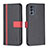 Leather Case Stands Flip Cover Holder B04F for Motorola Moto G62 5G Black