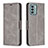 Leather Case Stands Flip Cover Holder B04F for Nokia G22 Gray