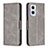 Leather Case Stands Flip Cover Holder B04F for OnePlus Nord N20 5G Gray