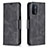 Leather Case Stands Flip Cover Holder B04F for OnePlus Nord N200 5G Black