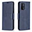 Leather Case Stands Flip Cover Holder B04F for OnePlus Nord N200 5G Blue