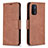 Leather Case Stands Flip Cover Holder B04F for OnePlus Nord N200 5G Brown