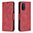 Leather Case Stands Flip Cover Holder B04F for OnePlus Nord N200 5G Red