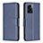Leather Case Stands Flip Cover Holder B04F for Oppo A56S 5G Blue