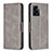 Leather Case Stands Flip Cover Holder B04F for Oppo A56S 5G Gray