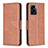 Leather Case Stands Flip Cover Holder B04F for Oppo A57 5G Brown