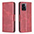 Leather Case Stands Flip Cover Holder B04F for Oppo A57 5G Red