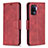 Leather Case Stands Flip Cover Holder B04F for Oppo A94 4G Red