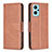 Leather Case Stands Flip Cover Holder B04F for Oppo A96 4G Brown