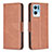 Leather Case Stands Flip Cover Holder B04F for Oppo Reno7 Pro 5G Brown