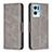 Leather Case Stands Flip Cover Holder B04F for Oppo Reno7 Pro 5G Gray