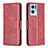 Leather Case Stands Flip Cover Holder B04F for Oppo Reno7 Pro 5G Red