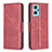 Leather Case Stands Flip Cover Holder B04F for Realme 9i 4G Red