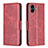 Leather Case Stands Flip Cover Holder B04F for Samsung Galaxy A04E Red