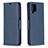 Leather Case Stands Flip Cover Holder B04F for Samsung Galaxy A12 Blue