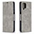 Leather Case Stands Flip Cover Holder B04F for Samsung Galaxy A12 Gray