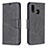 Leather Case Stands Flip Cover Holder B04F for Samsung Galaxy A20 Black
