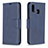 Leather Case Stands Flip Cover Holder B04F for Samsung Galaxy A20 Blue