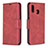 Leather Case Stands Flip Cover Holder B04F for Samsung Galaxy A20 Red