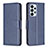 Leather Case Stands Flip Cover Holder B04F for Samsung Galaxy A23 5G Blue