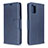 Leather Case Stands Flip Cover Holder B04F for Samsung Galaxy A51 4G Blue