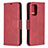 Leather Case Stands Flip Cover Holder B04F for Samsung Galaxy A52 5G Red