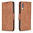 Leather Case Stands Flip Cover Holder B04F for Samsung Galaxy A70 Brown