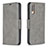 Leather Case Stands Flip Cover Holder B04F for Samsung Galaxy A70 Gray