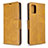 Leather Case Stands Flip Cover Holder B04F for Samsung Galaxy A71 5G Light Brown