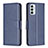 Leather Case Stands Flip Cover Holder B04F for Samsung Galaxy F23 5G Blue